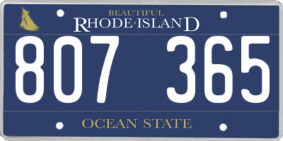 RI license plate 807365