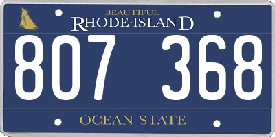 RI license plate 807368