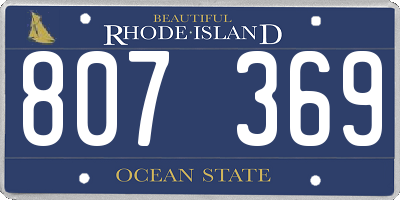 RI license plate 807369