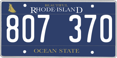 RI license plate 807370