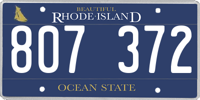 RI license plate 807372