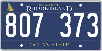 RI license plate 807373