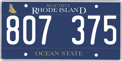 RI license plate 807375
