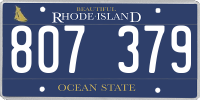 RI license plate 807379