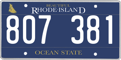 RI license plate 807381
