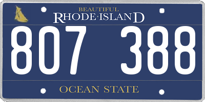 RI license plate 807388