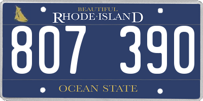 RI license plate 807390