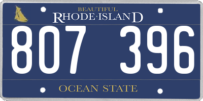 RI license plate 807396