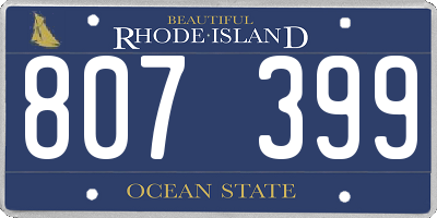 RI license plate 807399