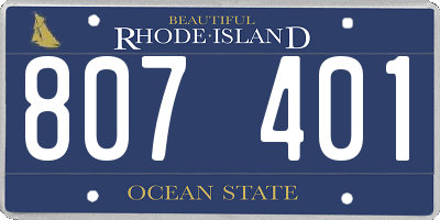 RI license plate 807401
