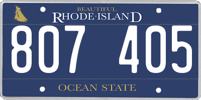 RI license plate 807405