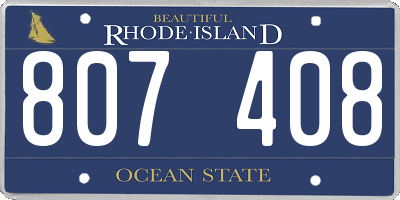 RI license plate 807408