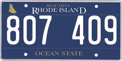 RI license plate 807409