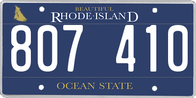 RI license plate 807410
