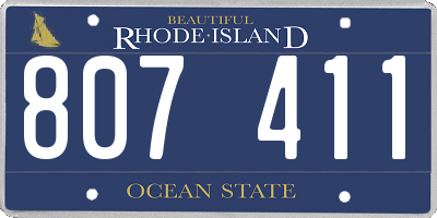RI license plate 807411