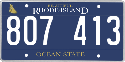 RI license plate 807413