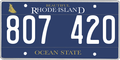 RI license plate 807420
