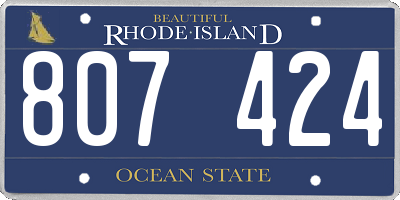 RI license plate 807424