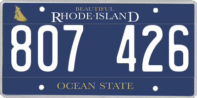 RI license plate 807426