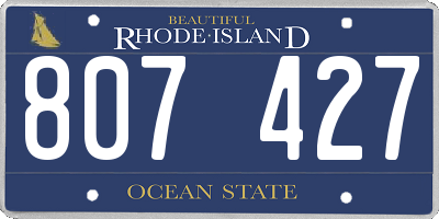 RI license plate 807427