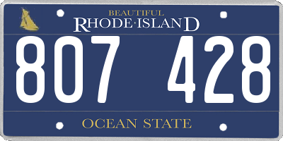 RI license plate 807428