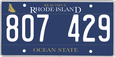RI license plate 807429