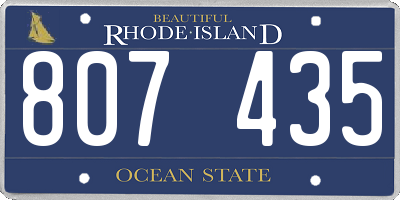 RI license plate 807435