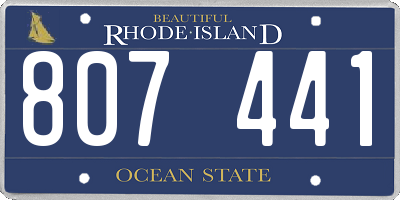 RI license plate 807441