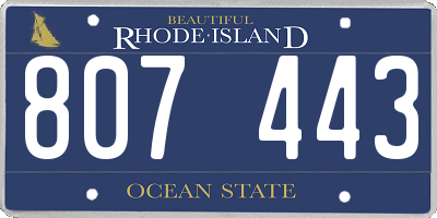 RI license plate 807443