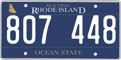 RI license plate 807448