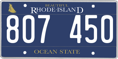 RI license plate 807450