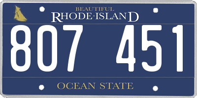 RI license plate 807451