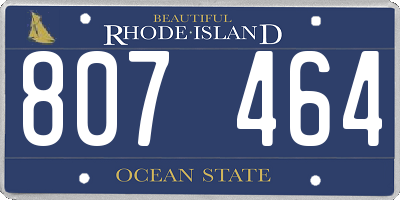 RI license plate 807464
