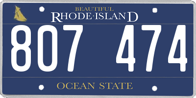 RI license plate 807474