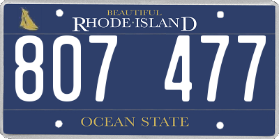 RI license plate 807477