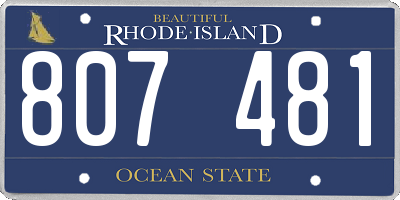 RI license plate 807481