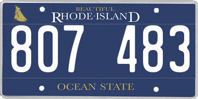 RI license plate 807483