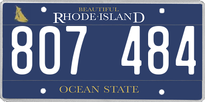 RI license plate 807484