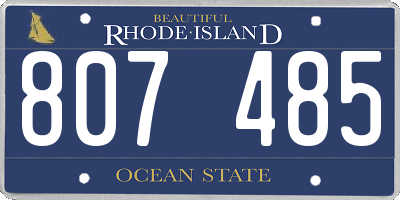 RI license plate 807485