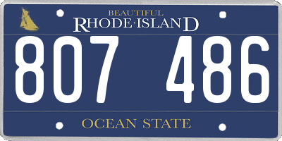 RI license plate 807486