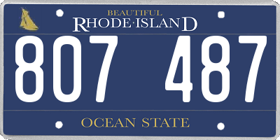 RI license plate 807487