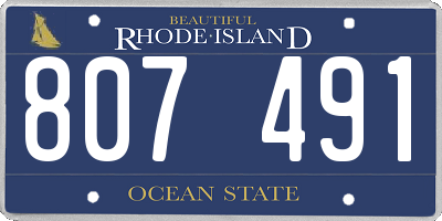 RI license plate 807491