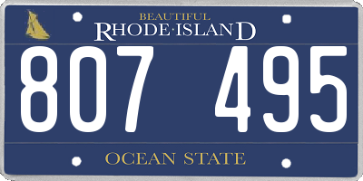 RI license plate 807495