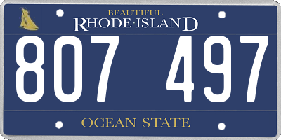 RI license plate 807497