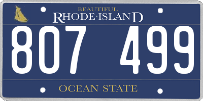 RI license plate 807499