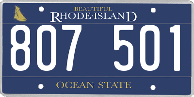 RI license plate 807501