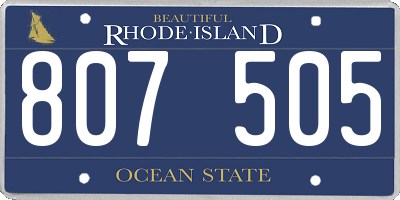 RI license plate 807505