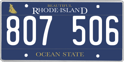 RI license plate 807506