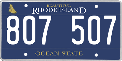 RI license plate 807507