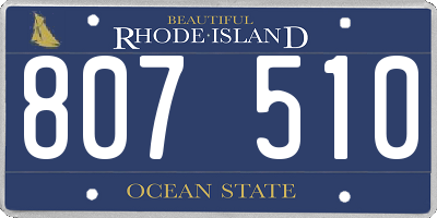 RI license plate 807510